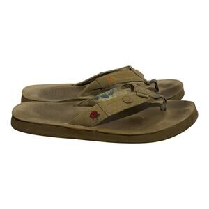Sanuk x Grateful Dead Flip Flops Sandals Men's Size 14 Canvas Tie Dye Collab